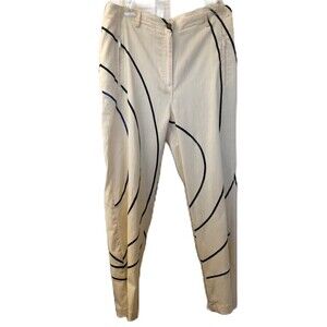 JAMIE SADOCK Women's Pastel Yellow with Stripe Stretch Pants Size 8 Golf Apparel